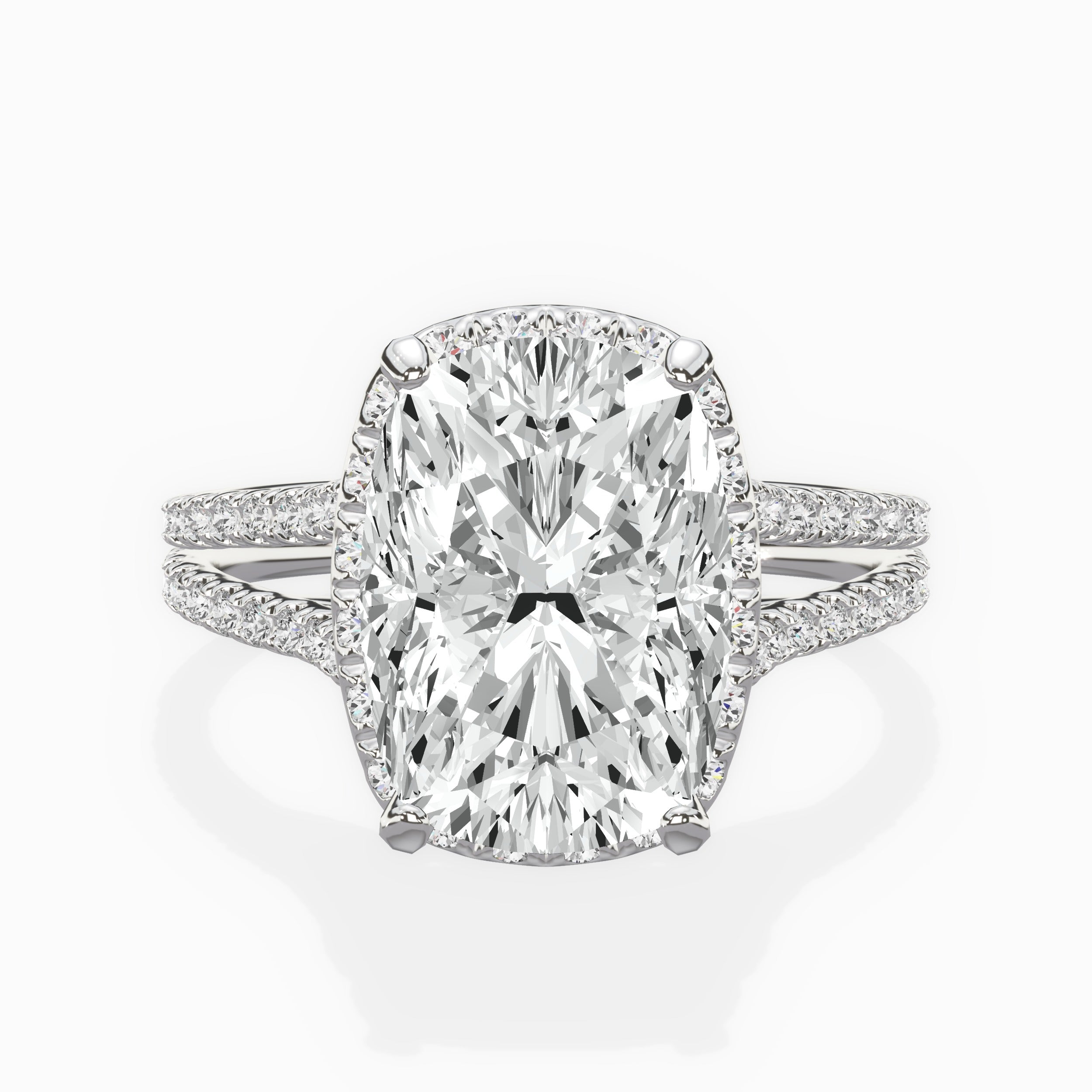 Milgrain Cathedral Halo Engagement Ring