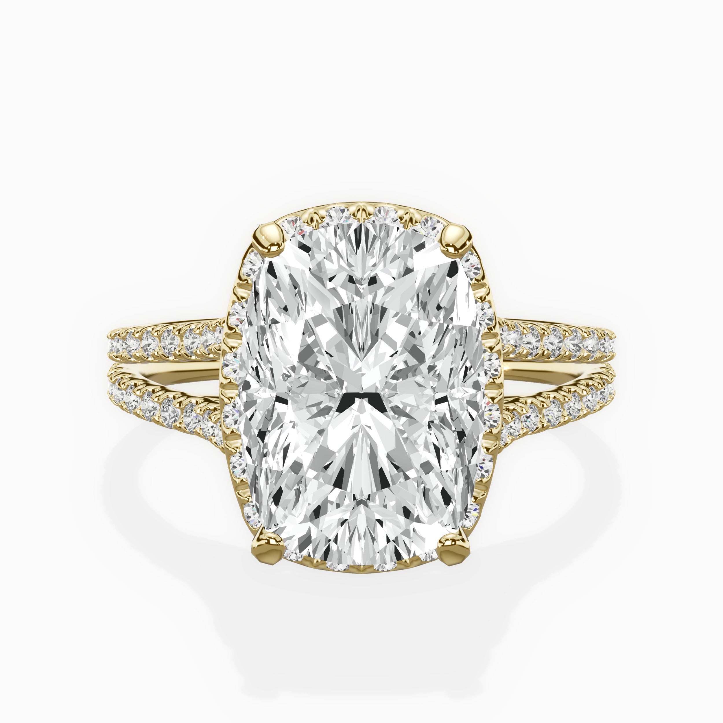 Milgrain Cathedral Halo Engagement Ring