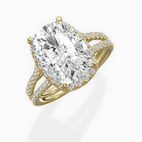 Milgrain Cathedral Halo Engagement Ring