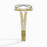 Milgrain Cathedral Halo Engagement Ring