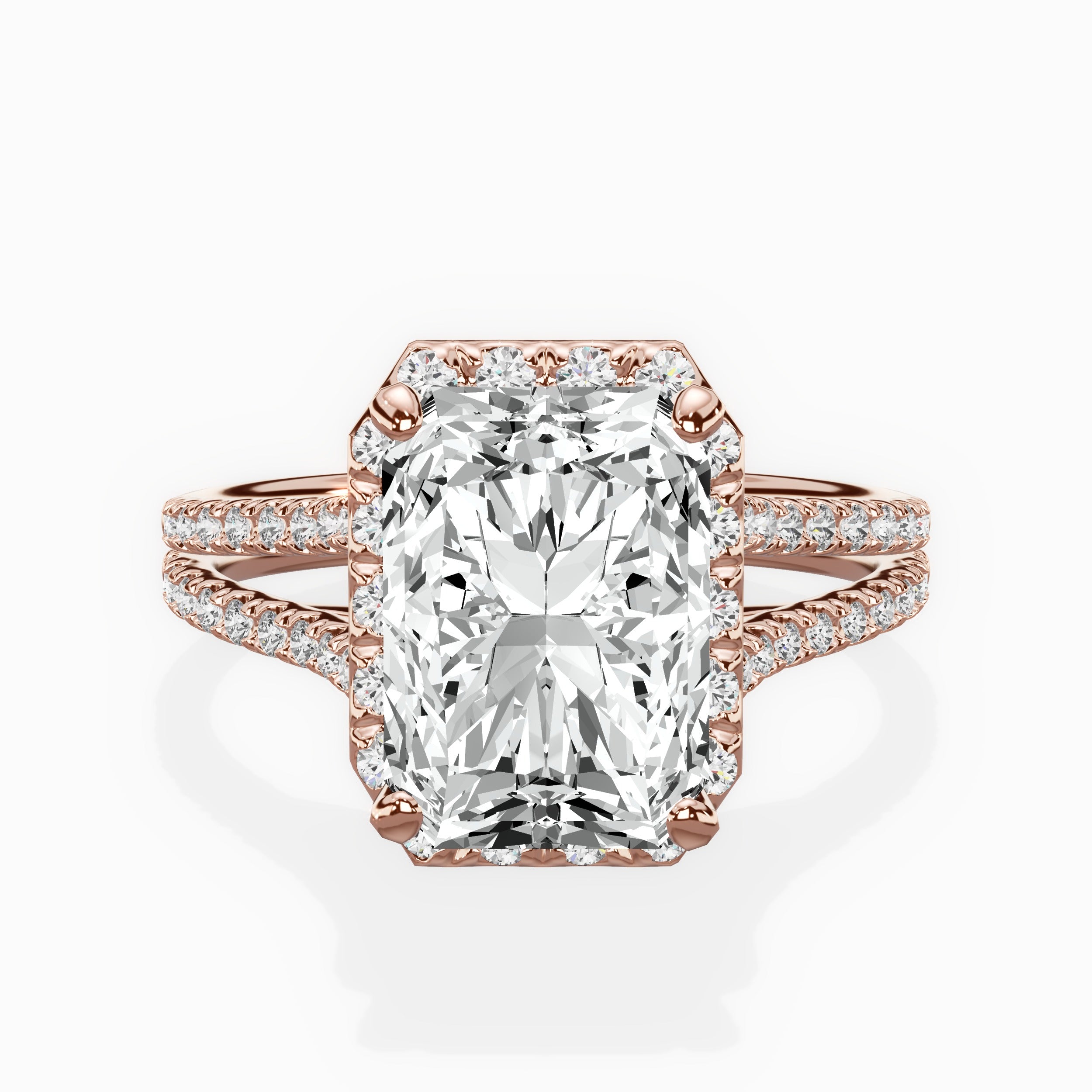Milgrain Cathedral Halo Engagement Ring