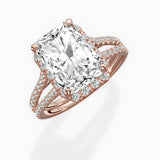 Milgrain Cathedral Halo Engagement Ring