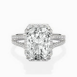 Milgrain Cathedral Halo Engagement Ring