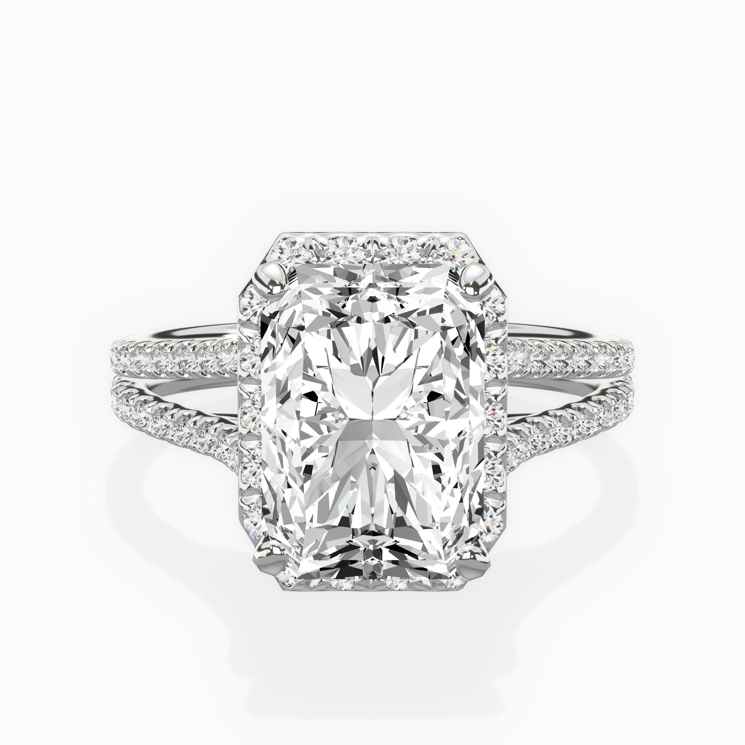 Milgrain Cathedral Halo Engagement Ring