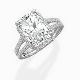 Milgrain Cathedral Halo Engagement Ring