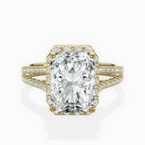 Milgrain Cathedral Halo Engagement Ring