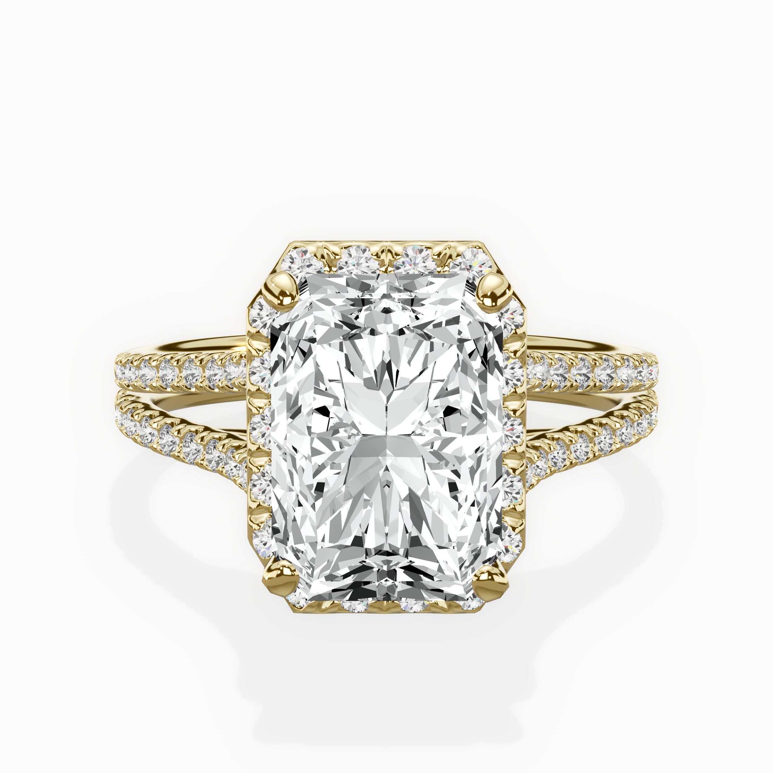 Milgrain Cathedral Halo Engagement Ring