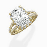 Milgrain Cathedral Halo Engagement Ring