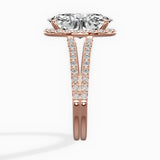 Milgrain Cathedral Halo Engagement Ring