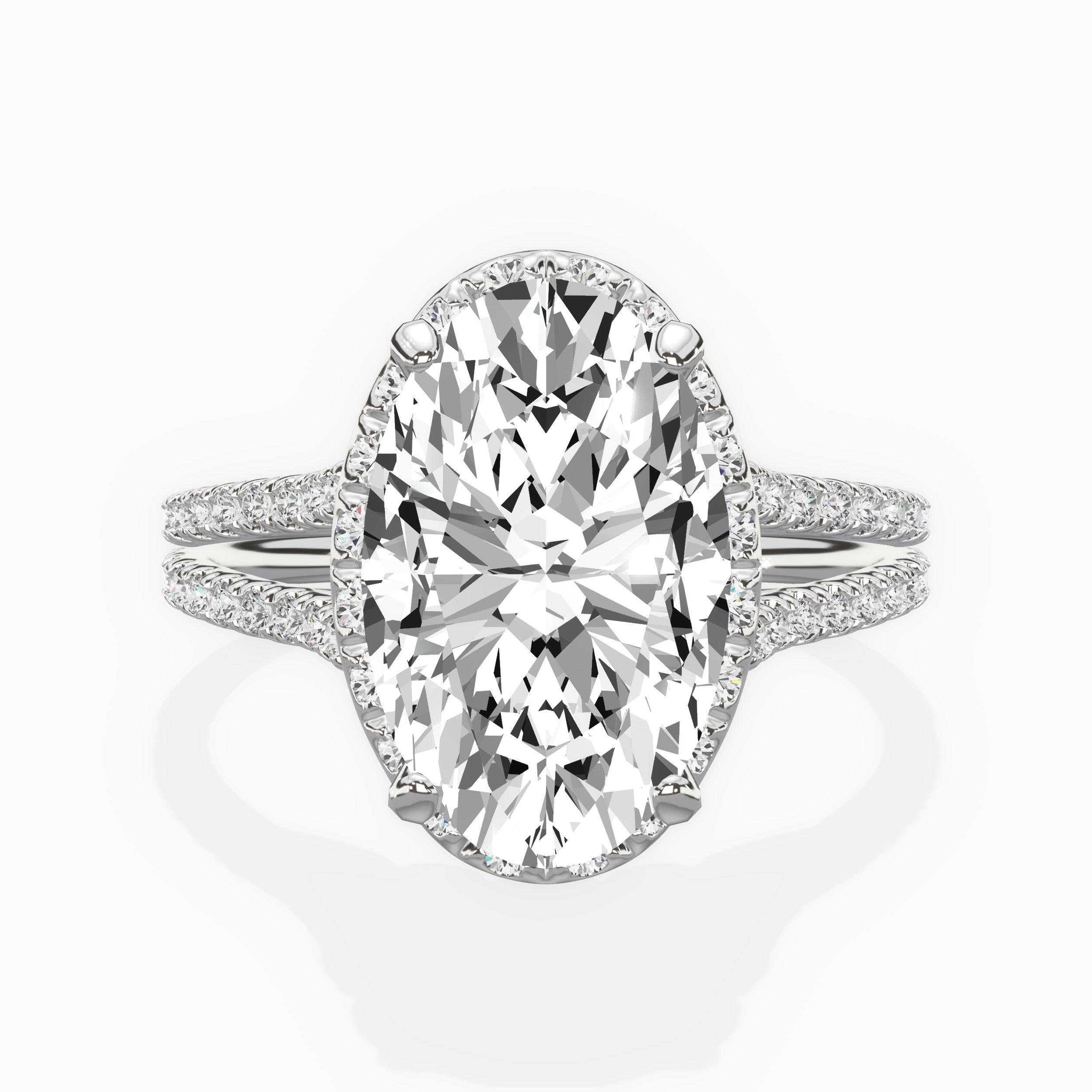 Milgrain Cathedral Halo Engagement Ring