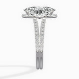 Milgrain Cathedral Halo Engagement Ring