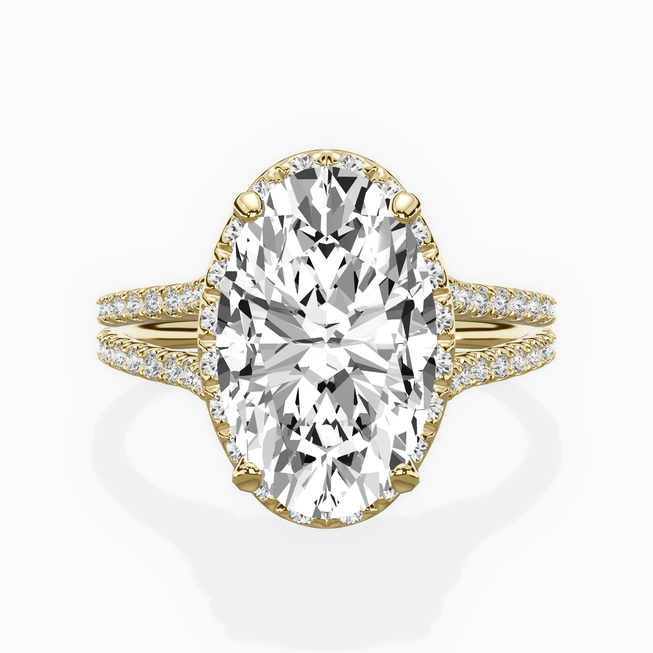 Milgrain Cathedral Halo Engagement Ring