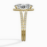Milgrain Cathedral Halo Engagement Ring