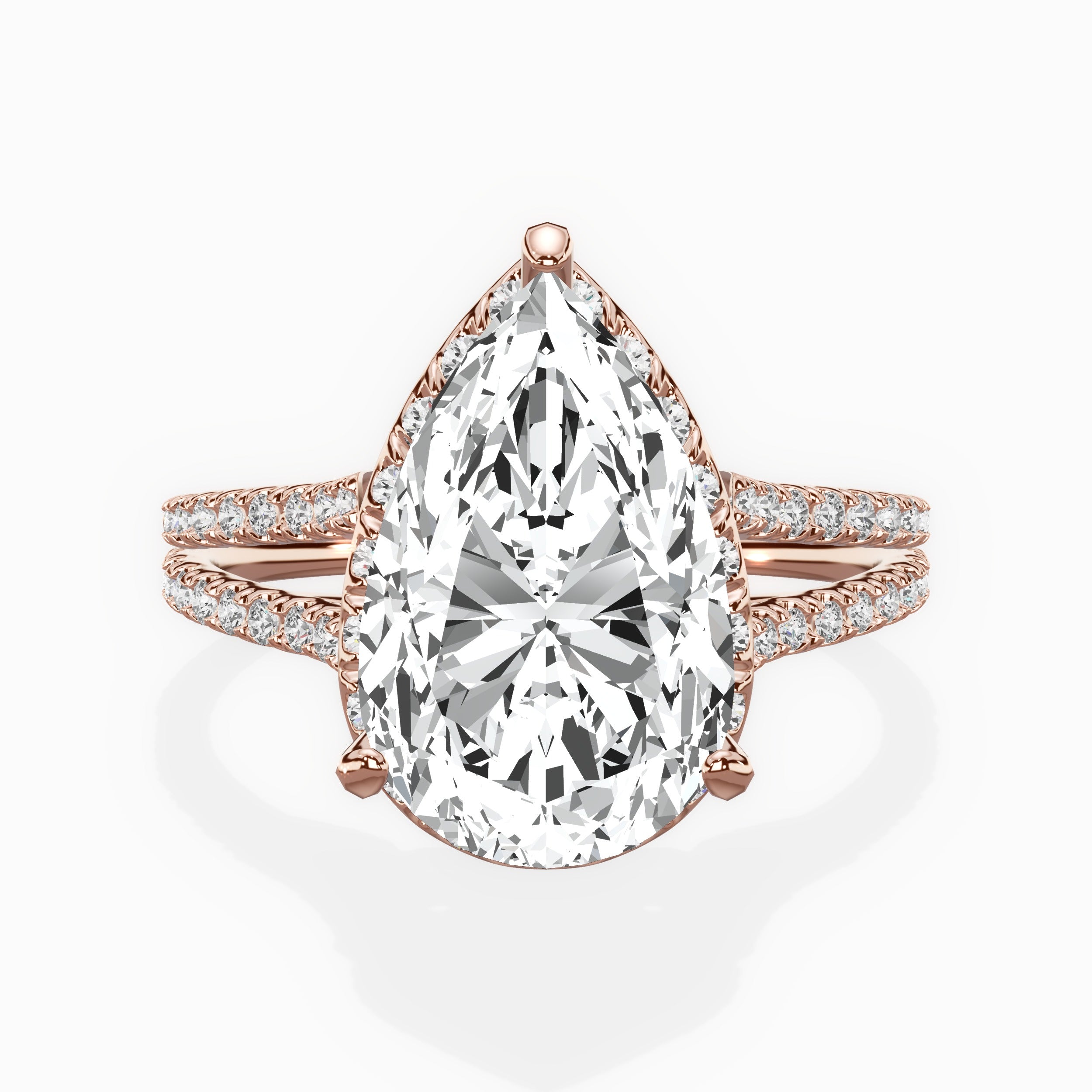 Milgrain Cathedral Halo Engagement Ring