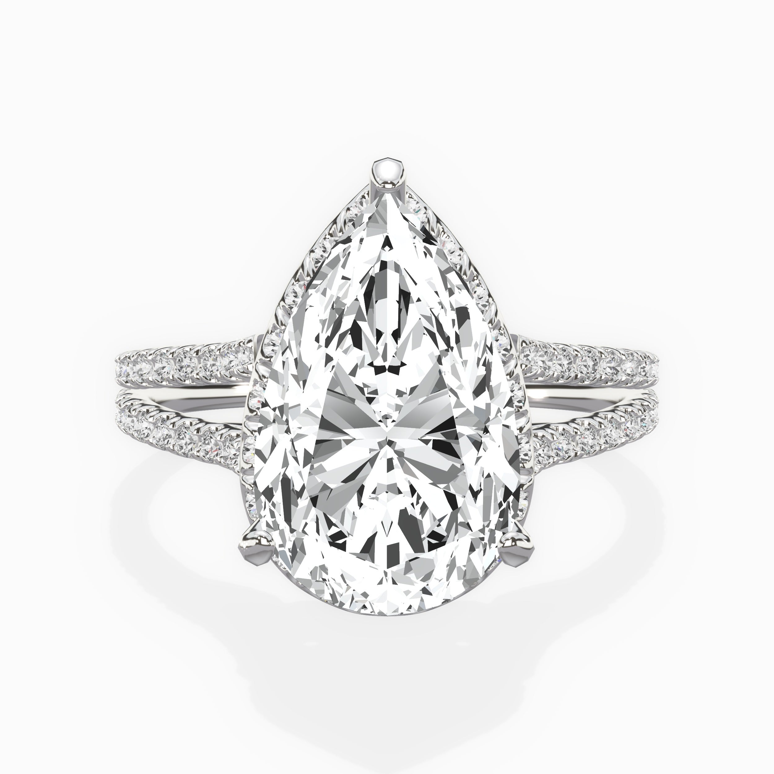 Milgrain Cathedral Halo Engagement Ring