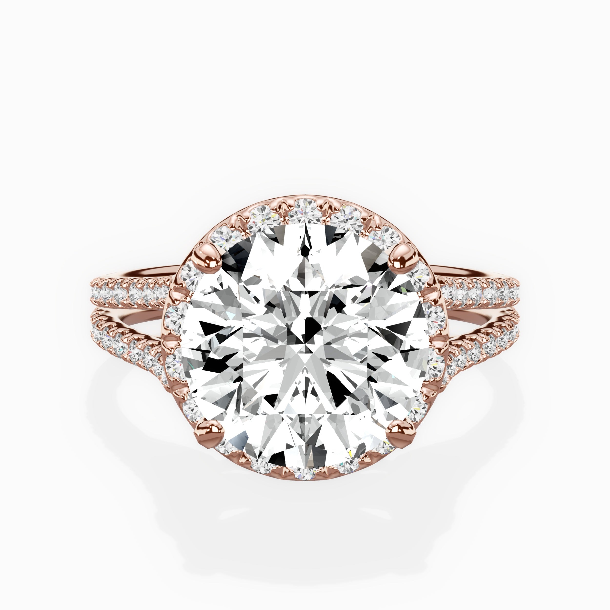 Milgrain Cathedral Halo Engagement Ring