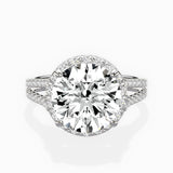 Milgrain Cathedral Halo Engagement Ring