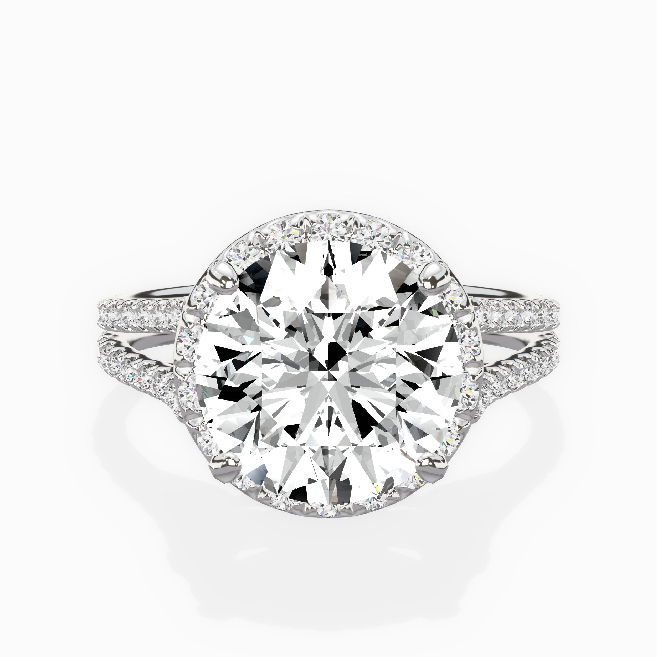 Milgrain Cathedral Halo Engagement Ring