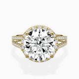 Milgrain Cathedral Halo Engagement Ring