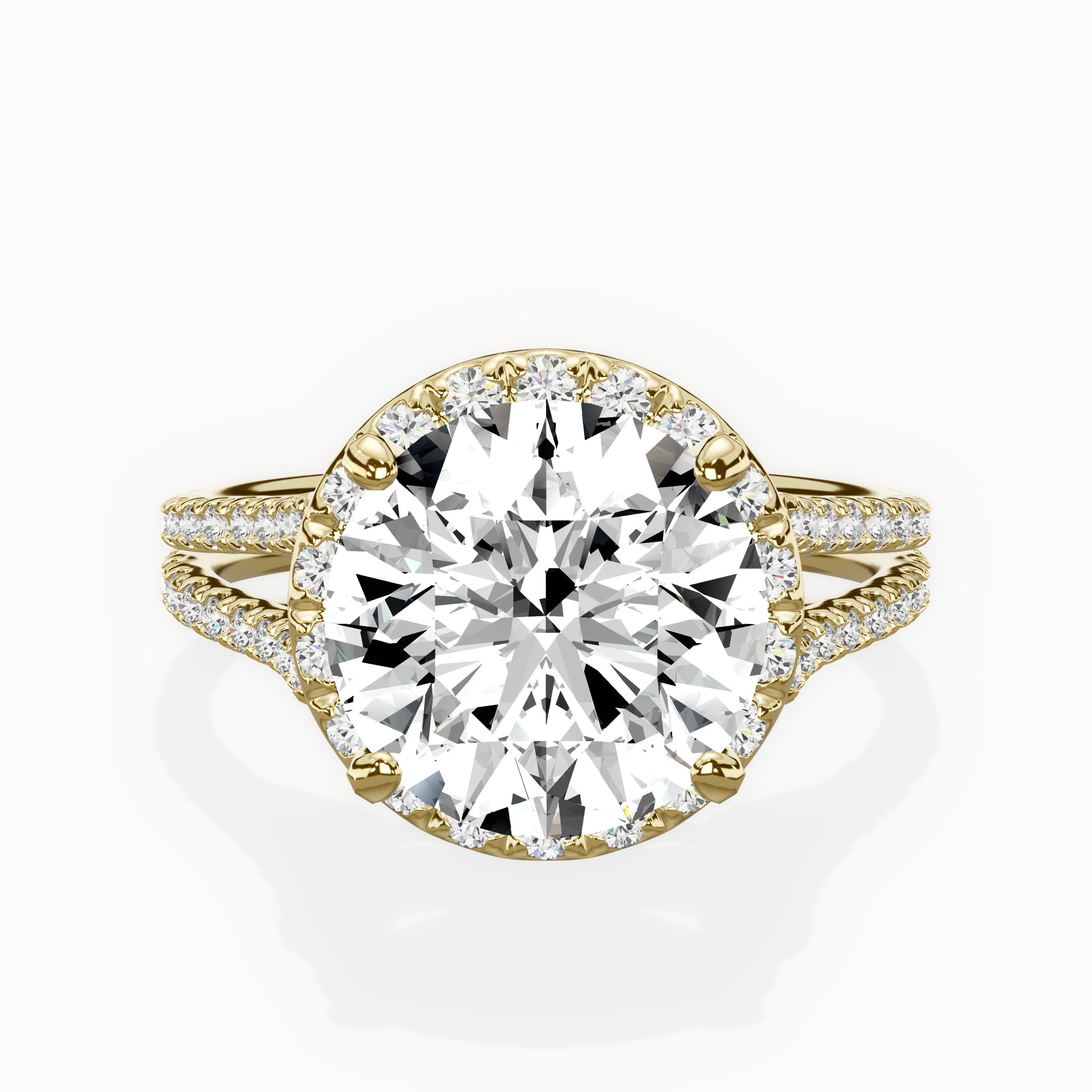 Milgrain Cathedral Halo Engagement Ring