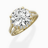 Milgrain Cathedral Halo Engagement Ring