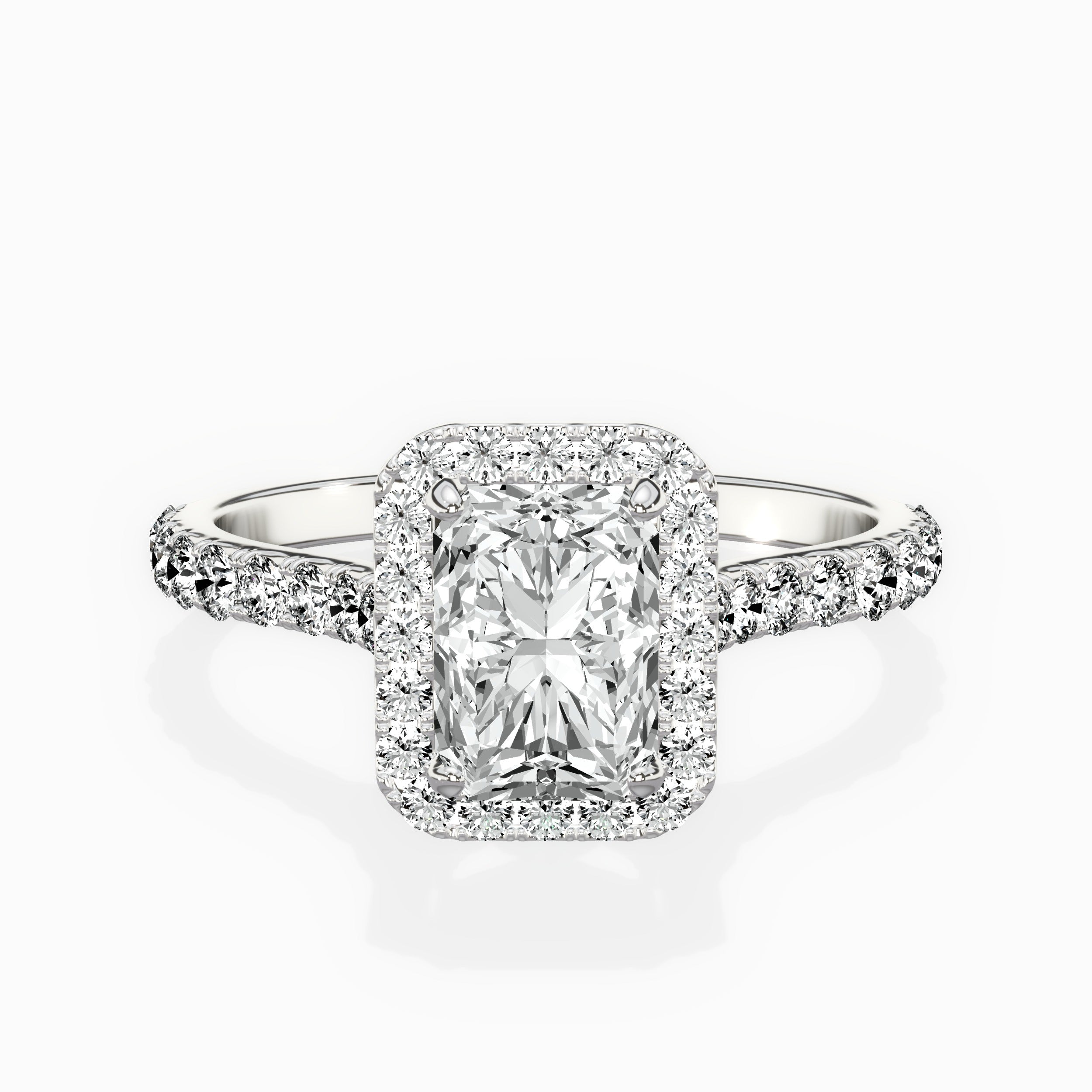 Secret Diamond Halo Engagement Ring