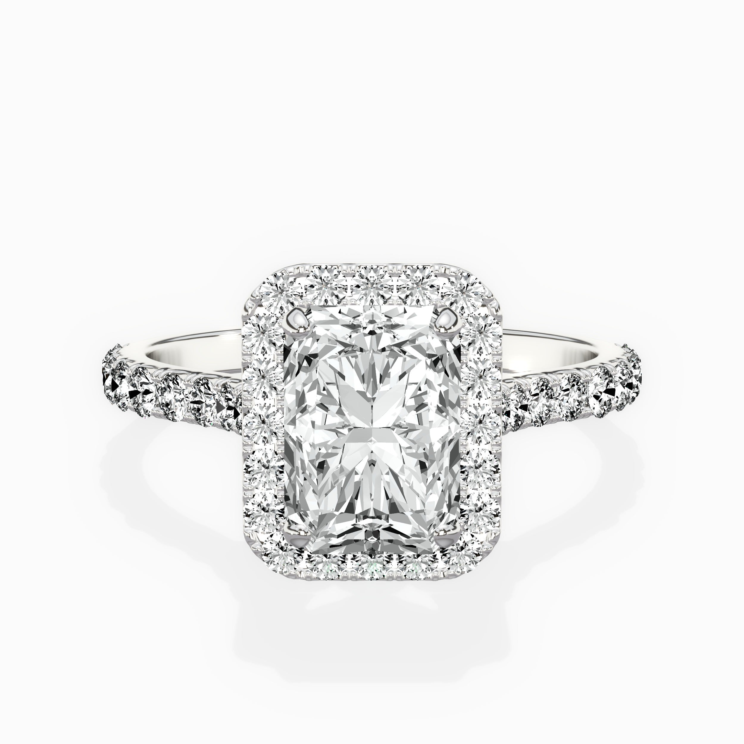 Secret Diamond Halo Engagement Ring