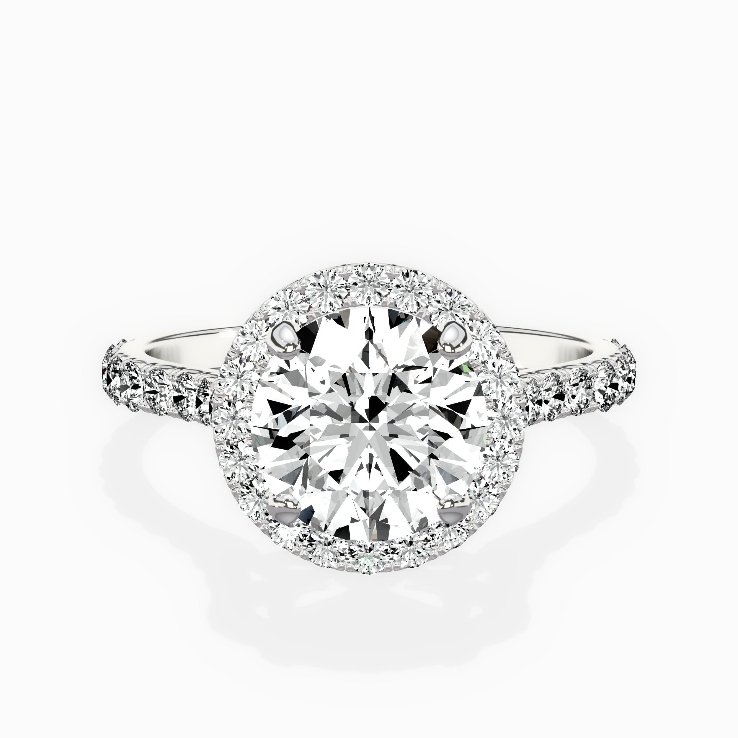 Secret Diamond Halo Engagement Ring