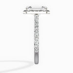 Secret Diamond Halo Emerald Engagement Ring in White Gold