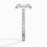 Secret Diamond Halo Emerald Engagement Ring in White Gold
