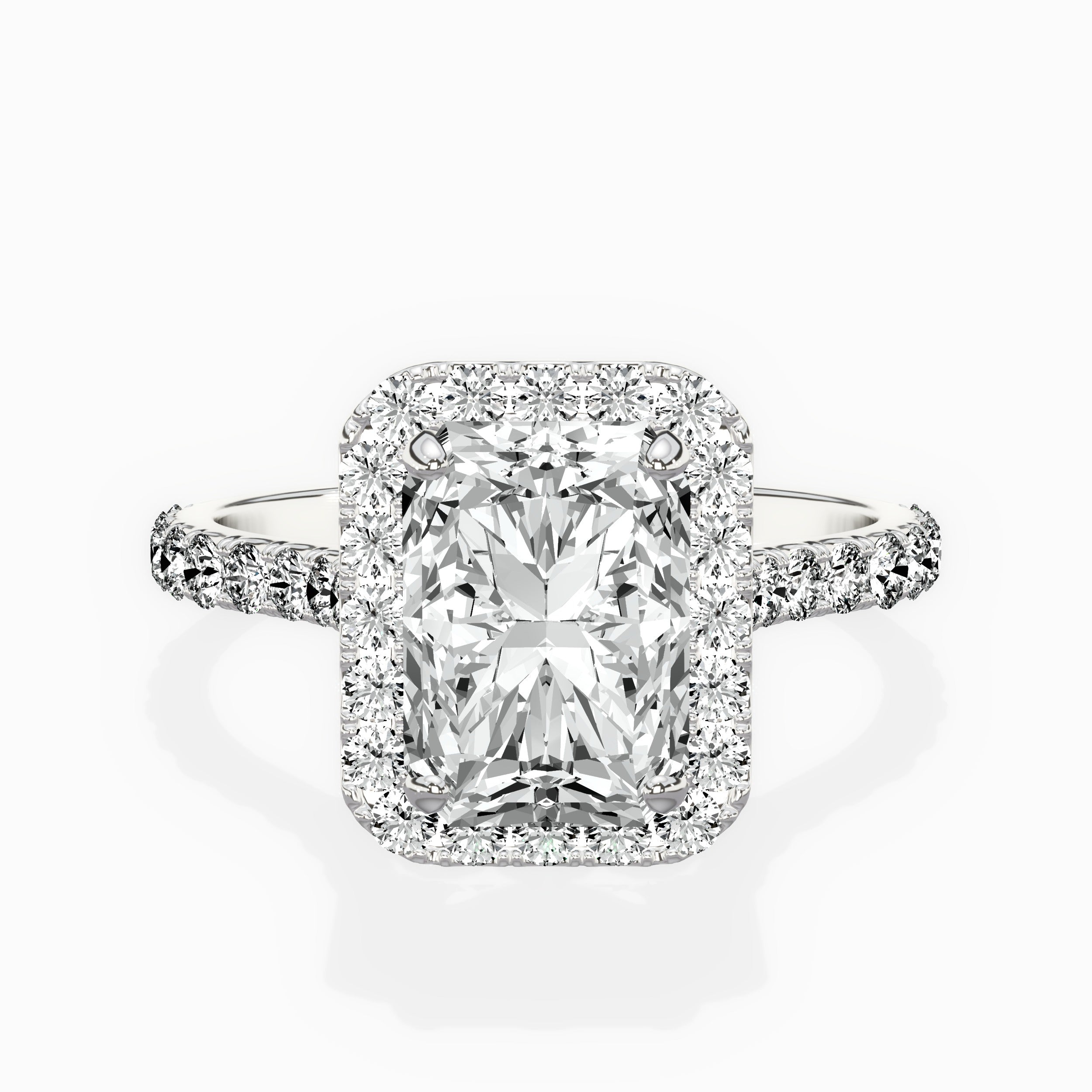 Secret Diamond Halo Engagement Ring
