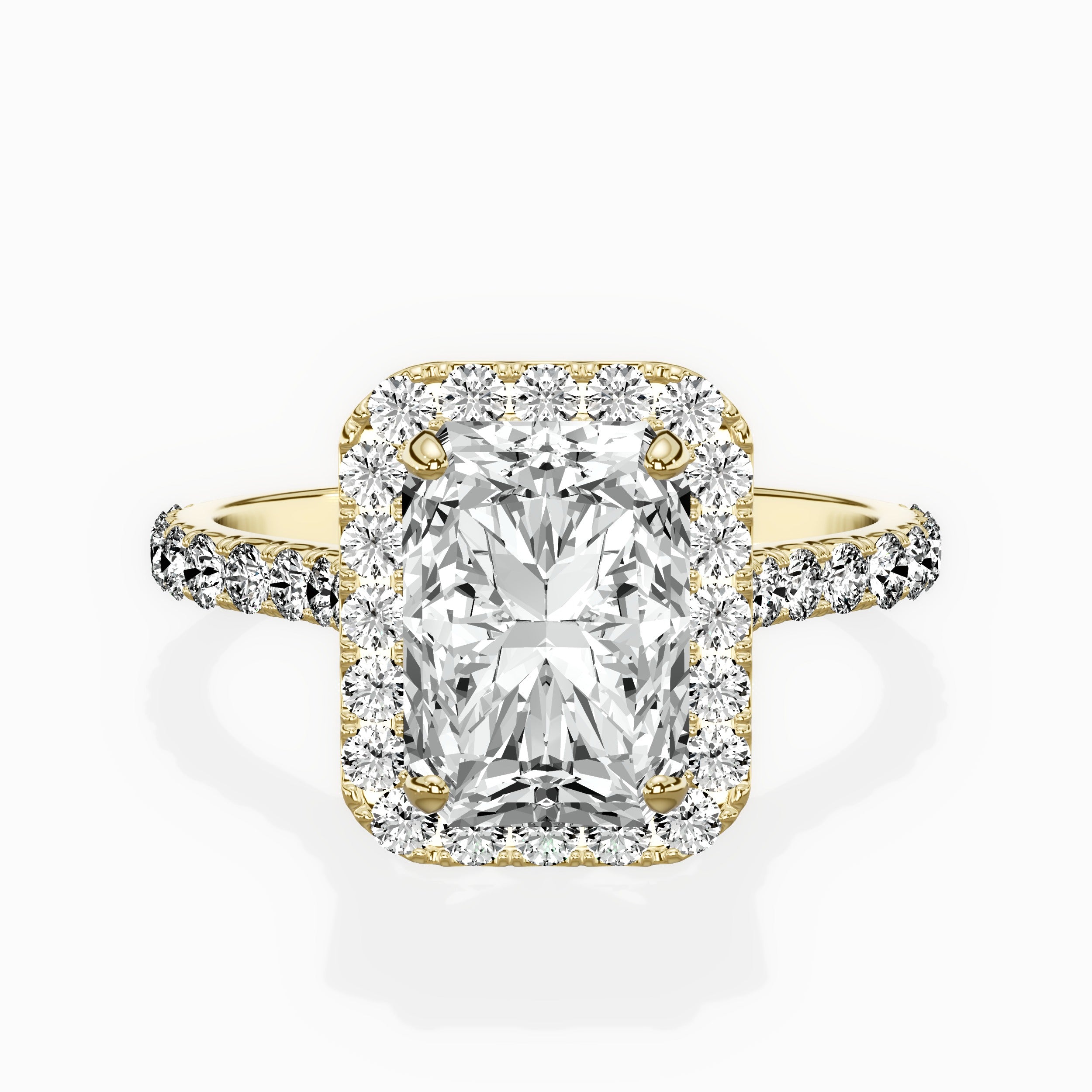 Secret Diamond Halo Engagement Ring