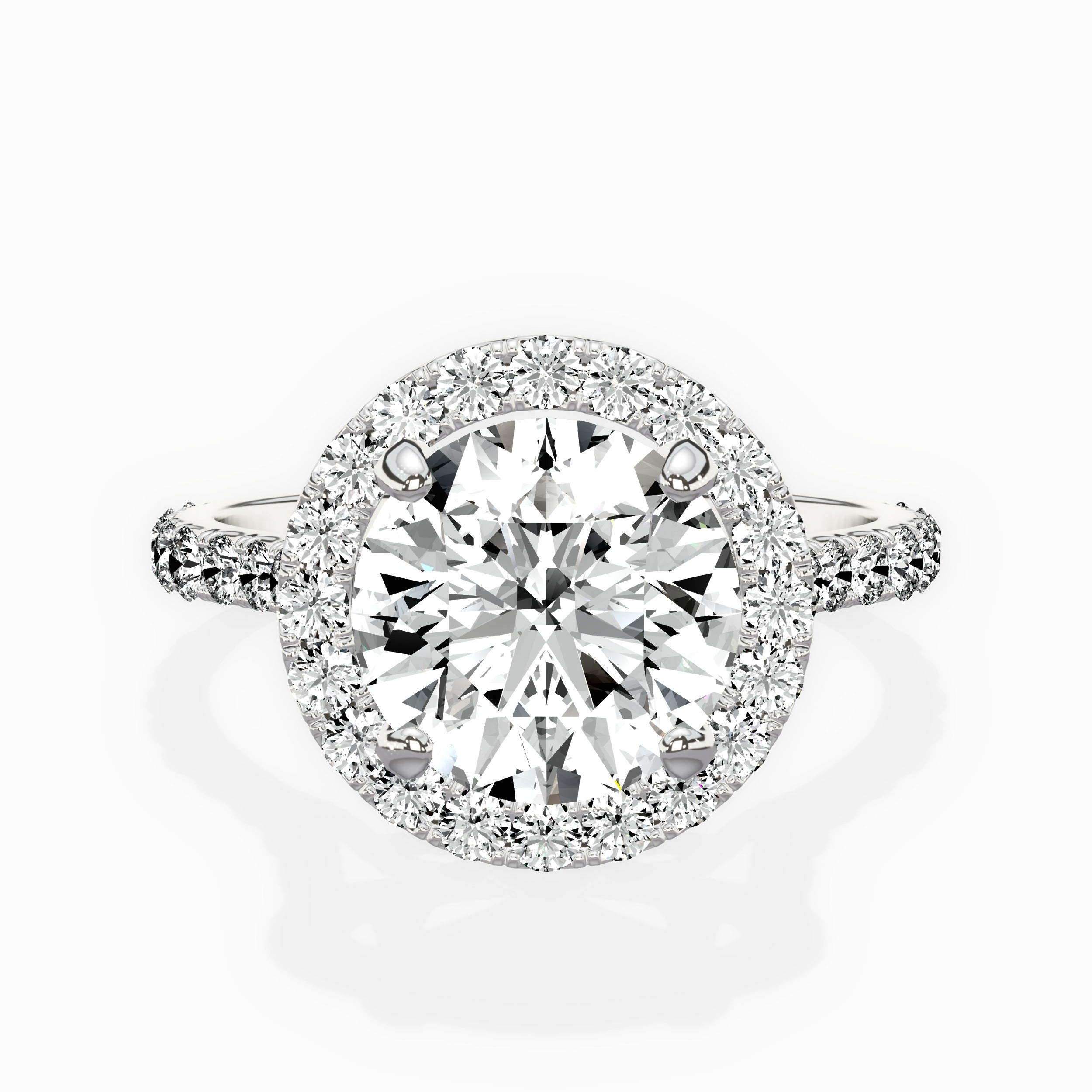 Secret Diamond Halo Engagement Ring