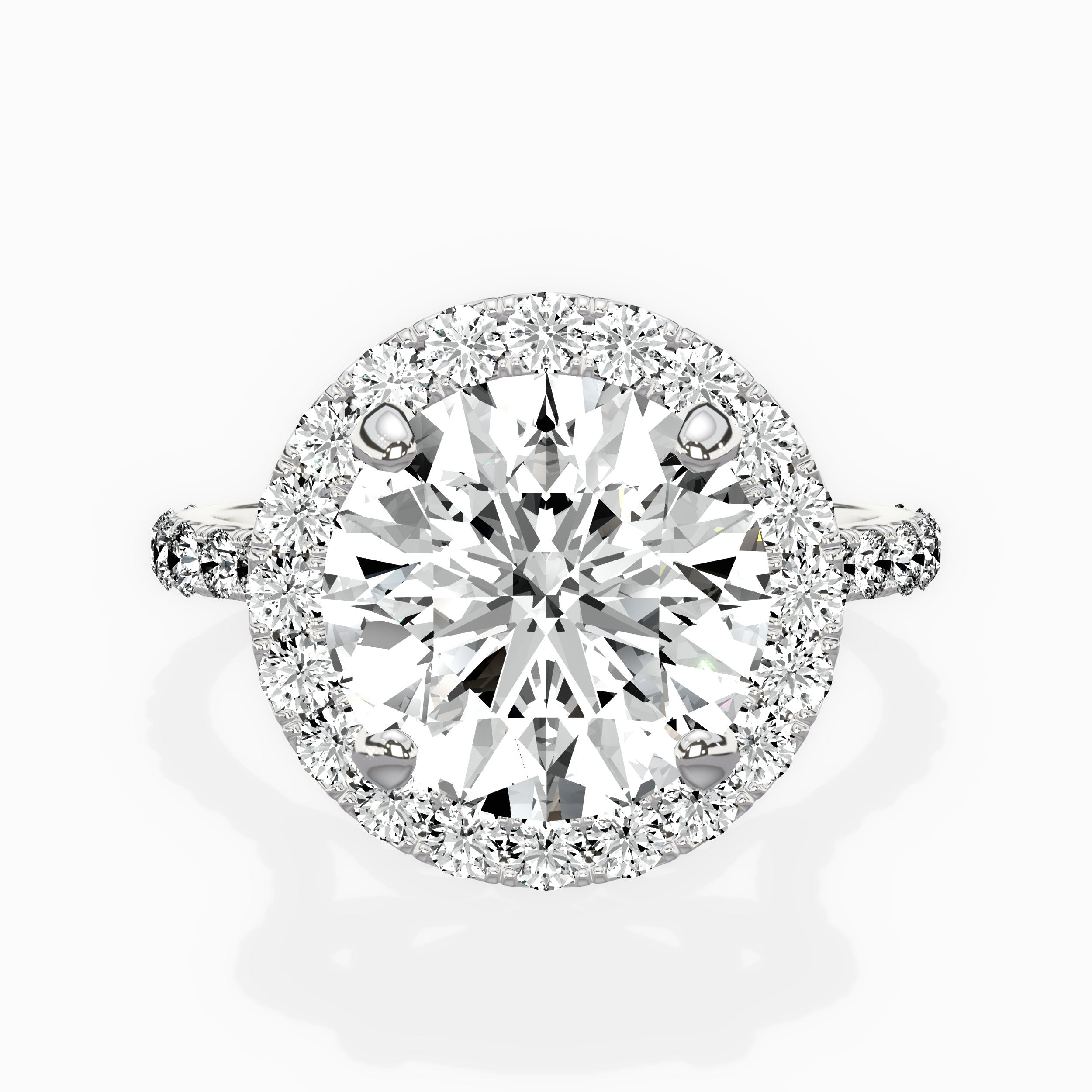 Secret Diamond Halo Engagement Ring