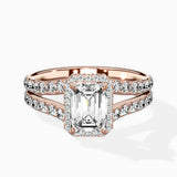Double Band Halo Engagement Ring