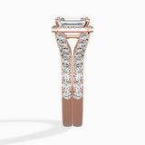 Double Band Halo Engagement Ring