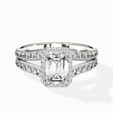 Double Band Halo Engagement Ring