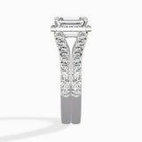 Double Band Halo Engagement Ring