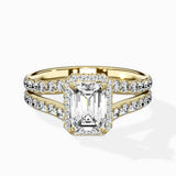 Double Band Halo Engagement Ring