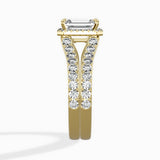 Double Band Halo Engagement Ring