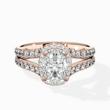 Double Band Halo Engagement Ring