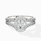 Double Band Halo Engagement Ring