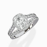 Double Band Halo Engagement Ring