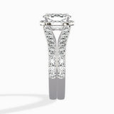 Double Band Halo Engagement Ring