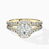Double Band Halo Engagement Ring