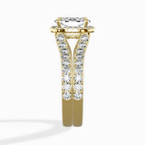 Double Band Halo Engagement Ring