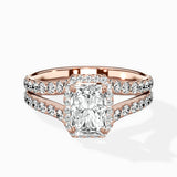 Double Band Halo Engagement Ring