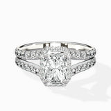 Double Band Halo Engagement Ring