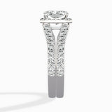 Double Band Halo Engagement Ring