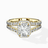 Double Band Halo Engagement Ring